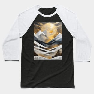 Golden Sun over Mountain Peaks Baseball T-Shirt